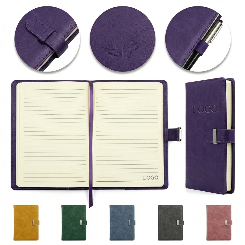 A5 Premium Vegan Leather Notebook with 80 GSM No-Bleed Paper