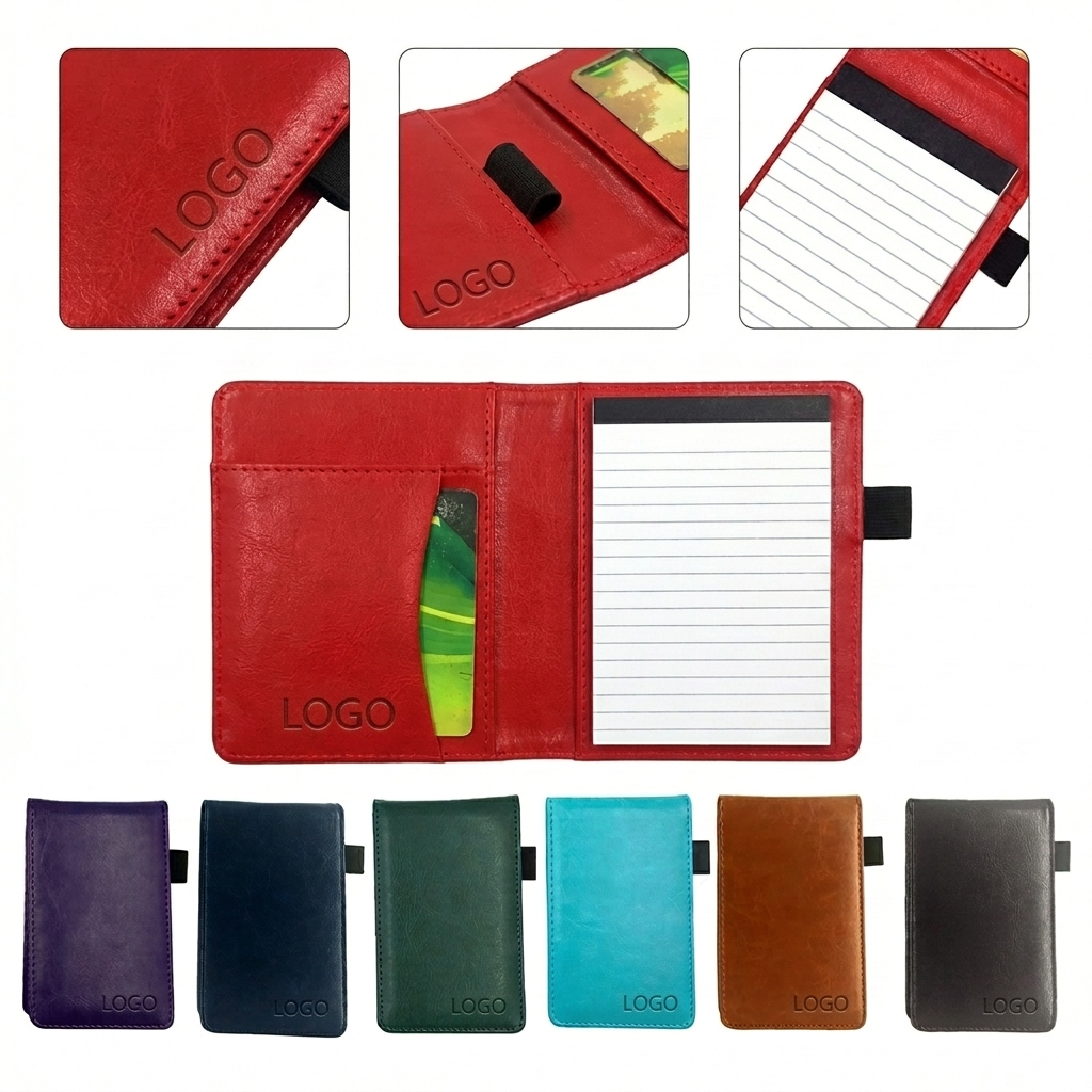 Premium PU Leather Pocket Notebook Set with Pen Holder and Lined Paper