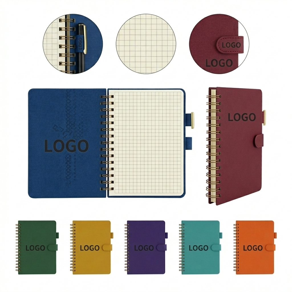 A7 Side Spiral Bound Mini Notebook with Premium Paper & Flat-Lay Design