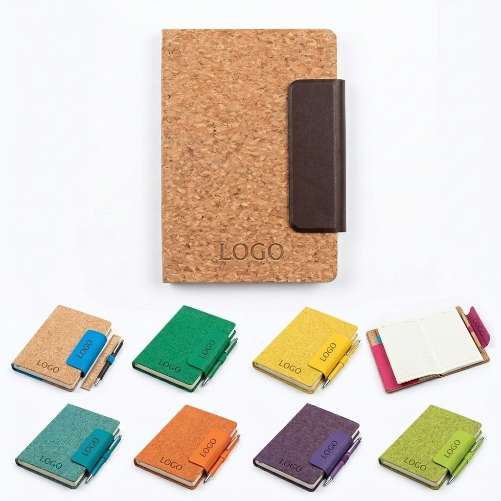 Personalized Organic Softwood Journal with Magnetic Pen Holder (9-Pack)