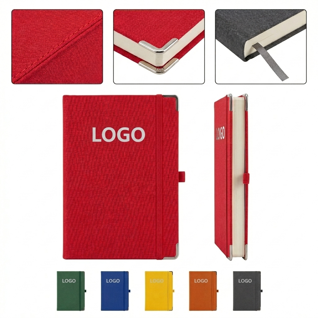 A5 Textured Fabric Journal in Assorted Colors