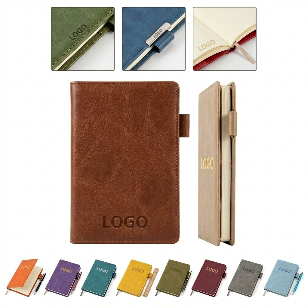 Personalized A6 Lined Notebook with Pen Loop & Soft-Touch Cover