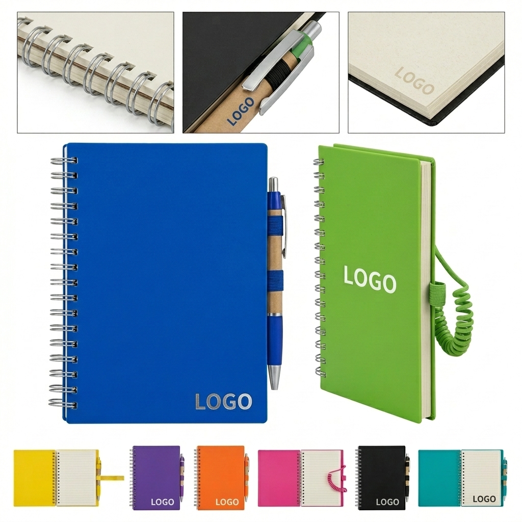 Personalized Coiled Notebook with Elastic Pen Loop & Closure Band