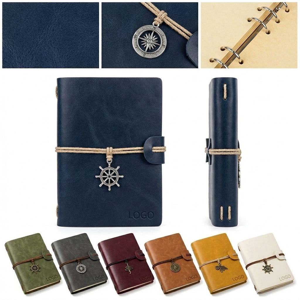 Premium PU Leather A6 Vintage Refillable Journal Notebook
