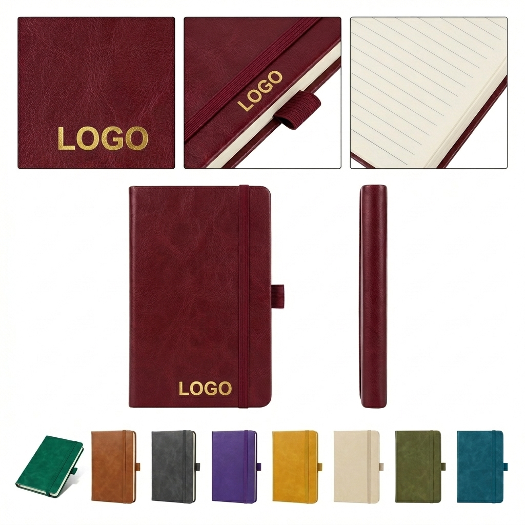 Luxury A6 Notebook with Pen Holder, 200 Lined Pages & Secure Elastic Band