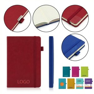 Chic Elastic-Strap A5 Notebook - PU Leather Cover with Ribbon Marker & Thick Dowling Paper