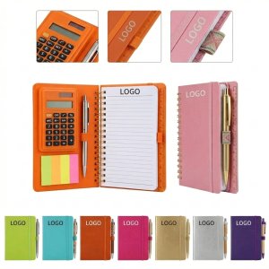 Pocket-Sized Multi-Tool Organizer: Notepad with Calculator, Sticky Notes, Pen & Ruler