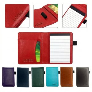 Premium PU Leather Pocket Notebook Set with Pen Holder and Lined Paper