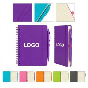 Custom Logo Colorful Coil Notebook & Pen Set - 10pc Promotional Combo