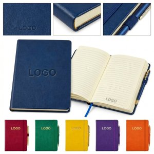 Portable A5 Lined Journal with Soft PU Cover and 80 Wood Pulp Pages