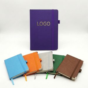 A6 Soft-Touch Lined Pocket Notebook with Elastic Strap and Ribbon Marker