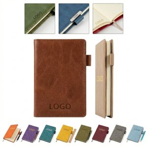 Personalized A6 Lined Notebook with Pen Loop & Soft-Touch Cover