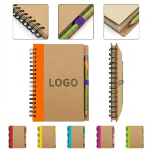Eco-Spiral Notebook & Pencil Set in Earth Tones