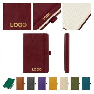 Luxury A6 Notebook with Pen Holder, 200 Lined Pages & Secure Elastic Band